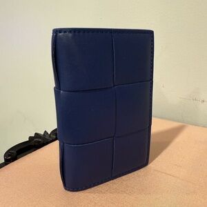 Bottega Venetta Cassette Flap Blue Card Case